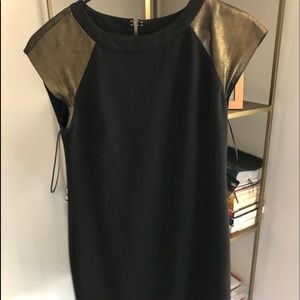 Black Trina Turk mini dress with gold detail